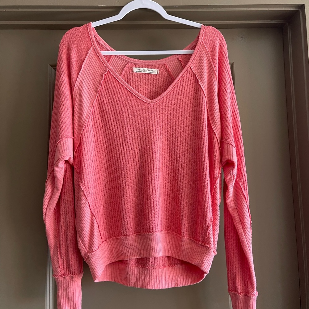 Super cute coral Free People sweater/top!